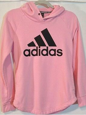 adidas Pink Hooded Sweatshirt with Black Logo size (M)